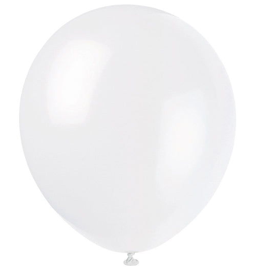 Unique Industries 12" Latex White Balloons, 10ct