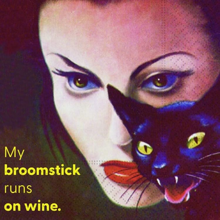 DESIGN DESIGN My Broomstick Runs on Wine Beverage Napkin, Party Supplies