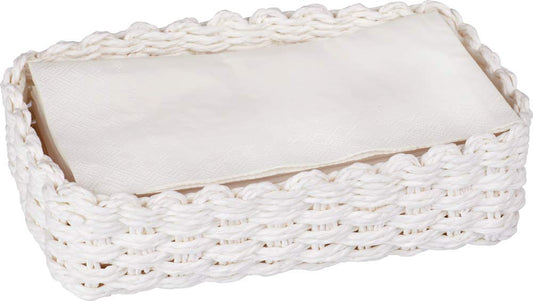 Boston International Guest Towel/Buffet Napkin Caddy Tray, White