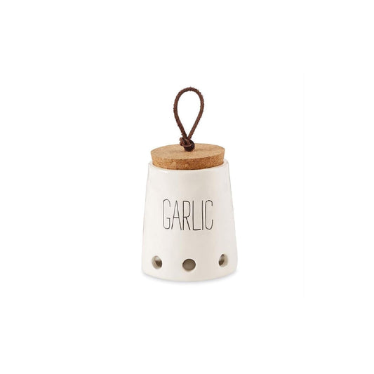 Mud Pie Food Storage Container, 4 1/4" x 3 1/2" dia, White with Cork Top