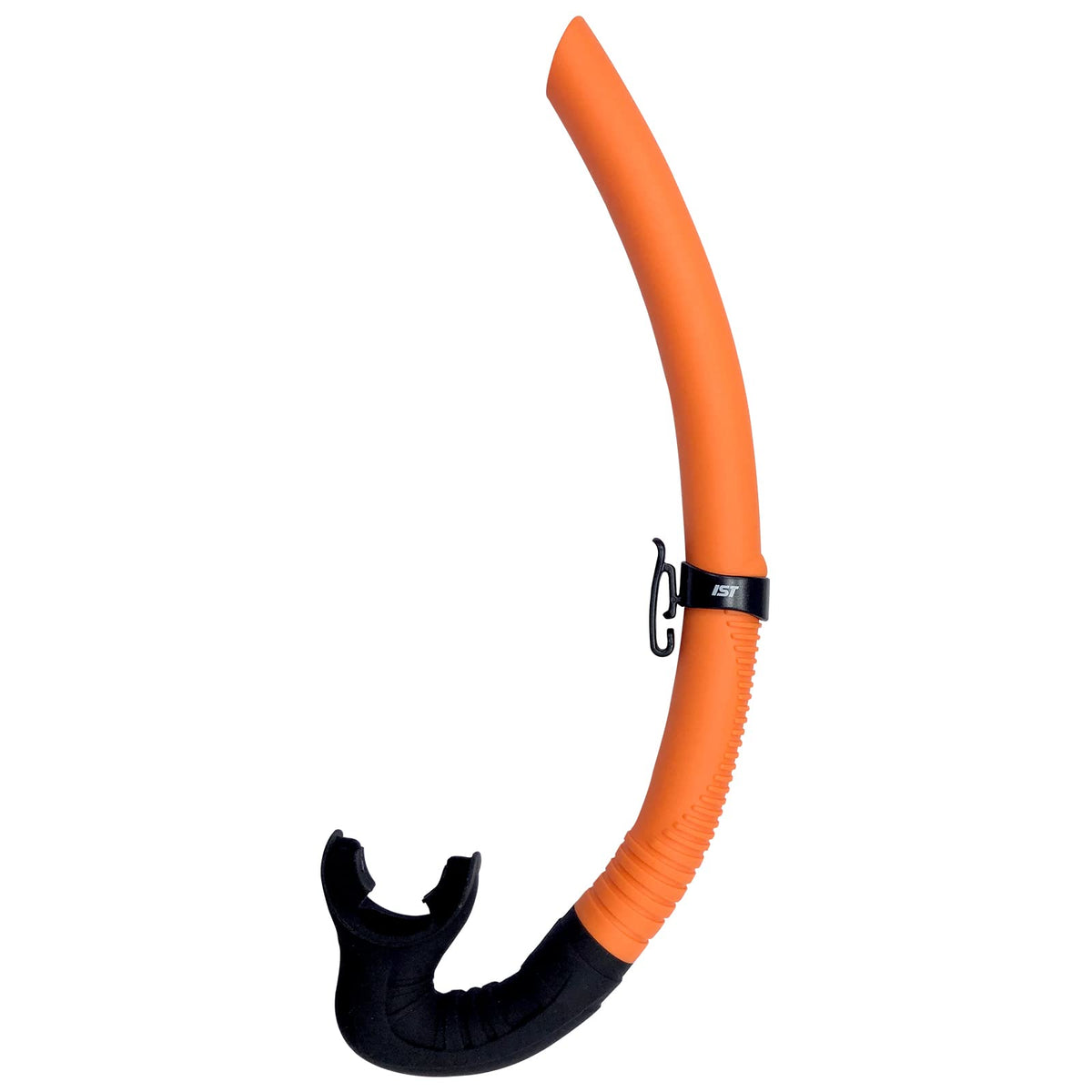 IST Snorkeling Set, One Size, Black Silicone/Orange
