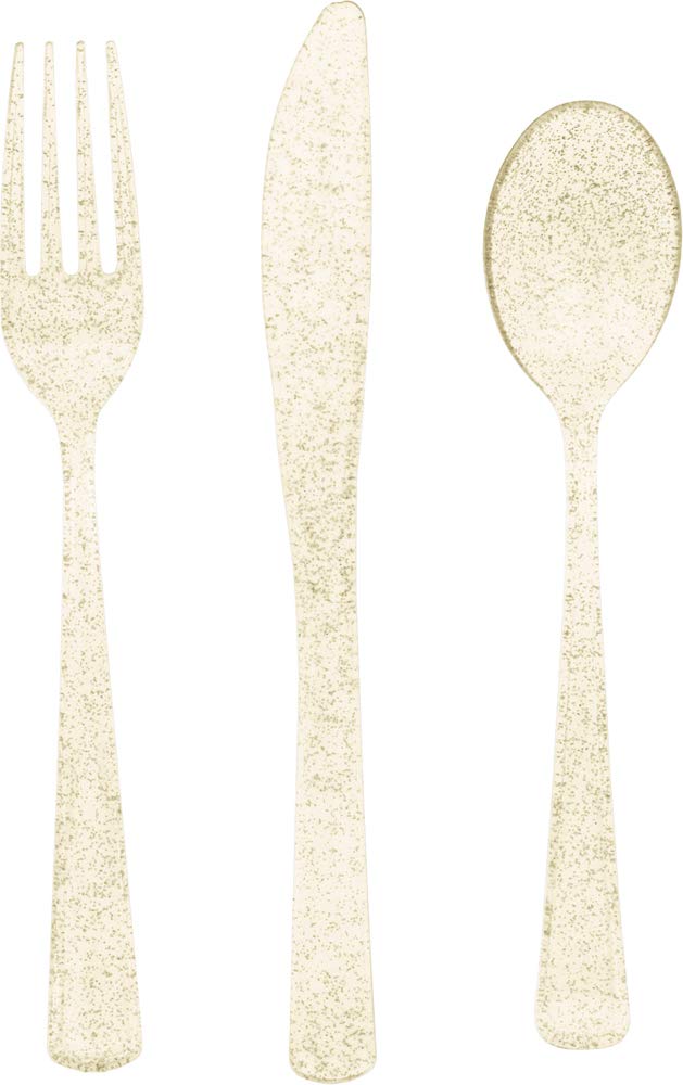 Unique Flatware, 18 pcs, Gold