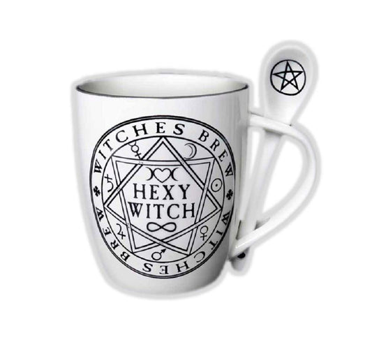 Pacific Trading Giftware Witches Brew Hexy Witch Mug and Spoon by Alchemy England