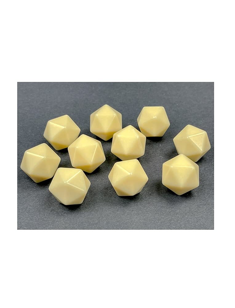 Chessex Customizable Ivory Blank Opaque Polyhedral Dice D20 (20 Sided) 16mm (5/8in) Pack of 10