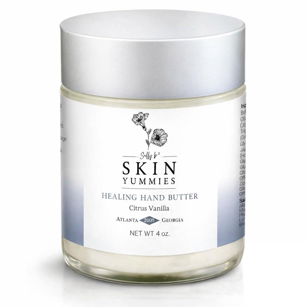 Sally B's Skin Yummies Sally B‚Äö√Ñ√¥s Lavender Hand Cream - Dry Cracked Hands Repair for Severely Dry Hands/ Shea Butter/ Jojoba and Olive Oil/ EWG Verified/ 4 oz (lavender)