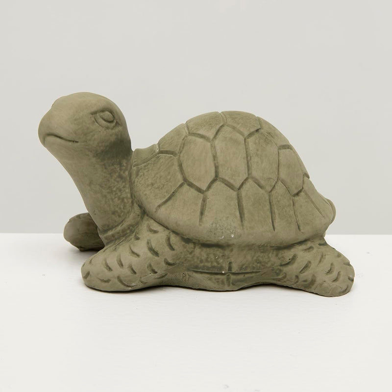 Meravic Concrete Turtle Verde Figurine, 6.5-inch Length, Tabletop Decoration