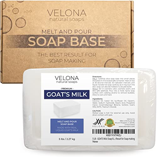 velona 5 LB - Goats MILK Soap Base SLS/SLES free | Melt and Pour | Natural Bars For The Best Result for Soap-making