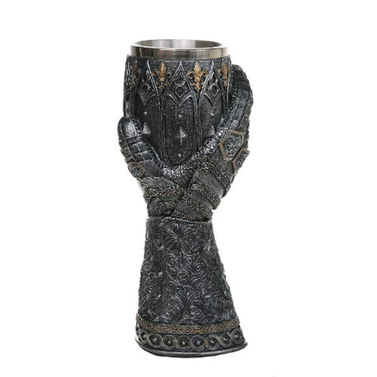 Pacific Trading Giftware Medieval Knight Lions Heart Gauntlet Style Wine Goblet 9" H