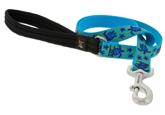 Lupine Pet Originals 1" Turtle Reef 4-Foot Padded Handle Leash for Medium and Larger Dogs