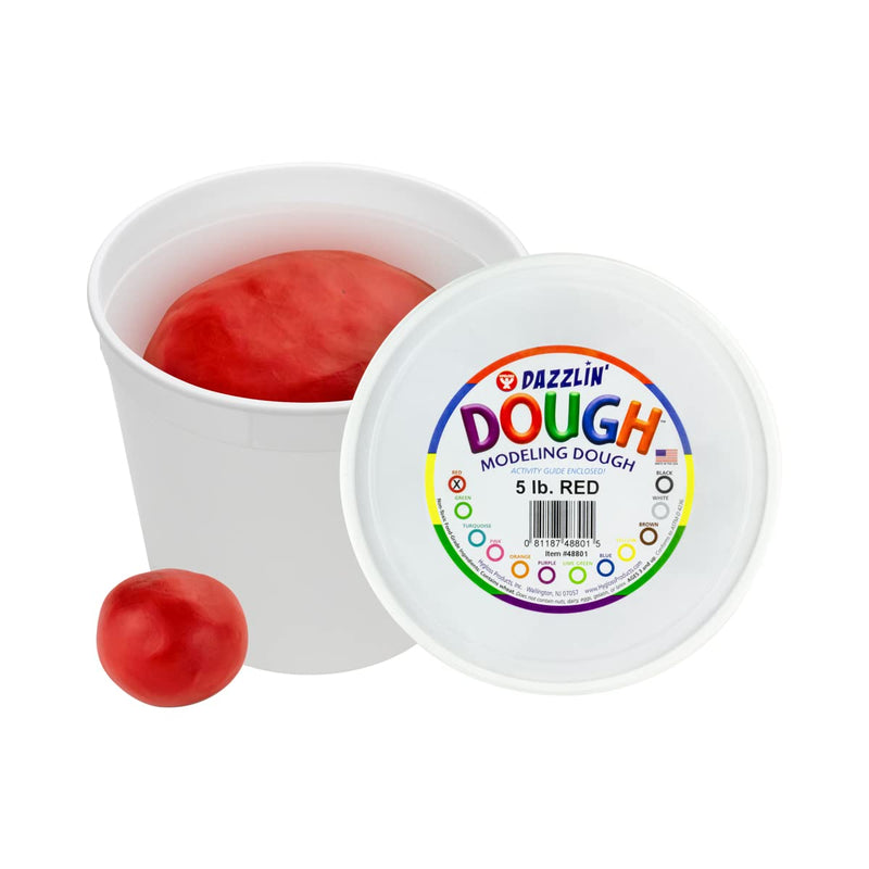 Hygloss Play Dough, Non-Toxic Modelling Compound for Arts & Crafts, Learn & Play, Bulk Pack, 5lb. Red