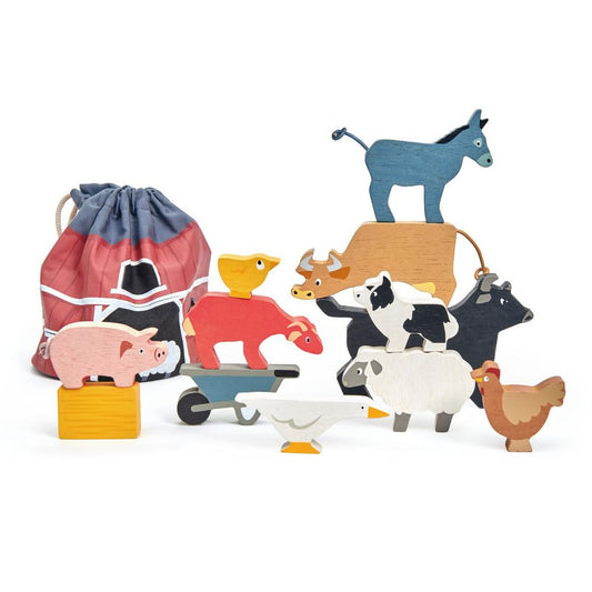 Tender Leaf Toys - Stacking Farmyard Animal Play Set for Kids for Age 3+