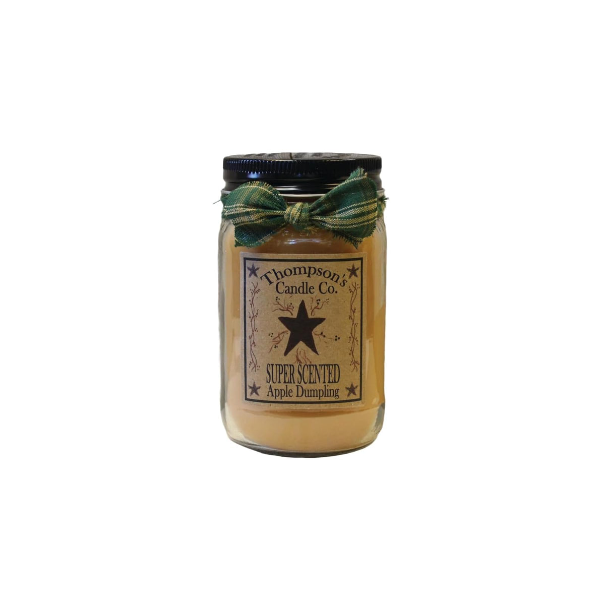 Thompson's Candle Co. Candle, 3.2 x 3.2 x 5.3 inches, Brown, Black, Green