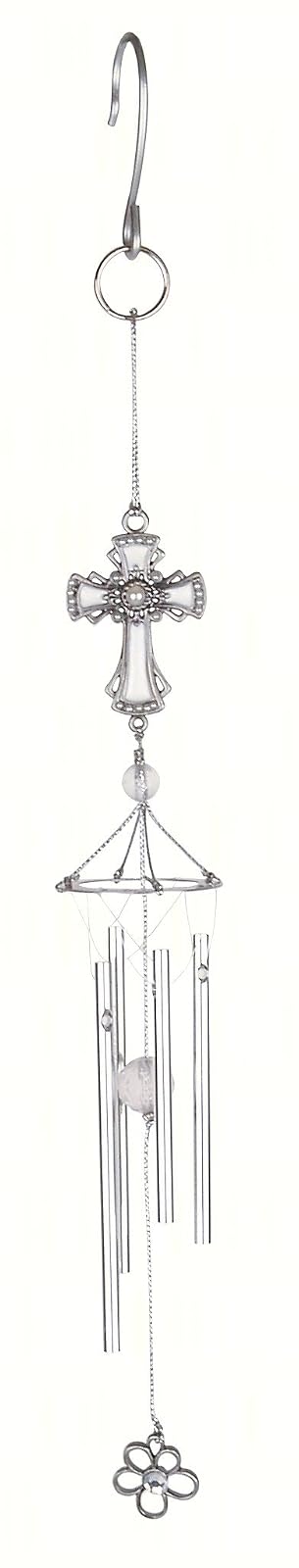 Carson Home Accents 92466 Wind Chime-Pewterworks-Cross, 19.25 in.