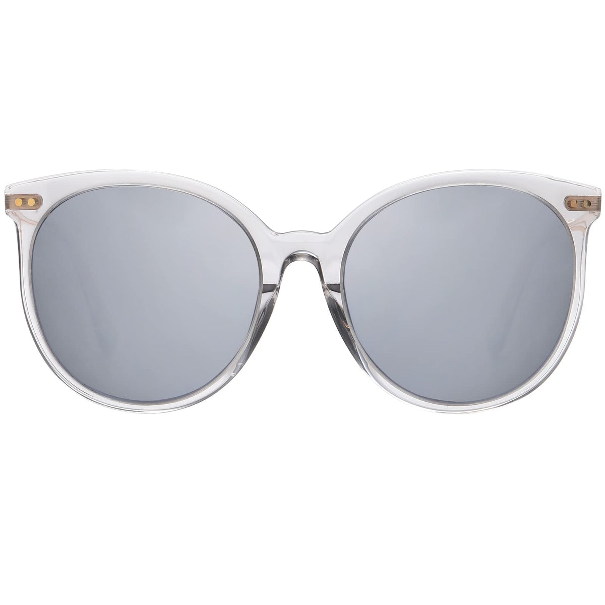 DUCO Sunglasses, 55mm, Transparent Grey Frame Silver Mirror