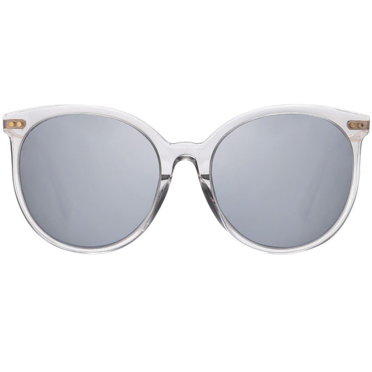 DUCO Sunglasses, 55mm, Transparent Grey Frame Silver Mirror