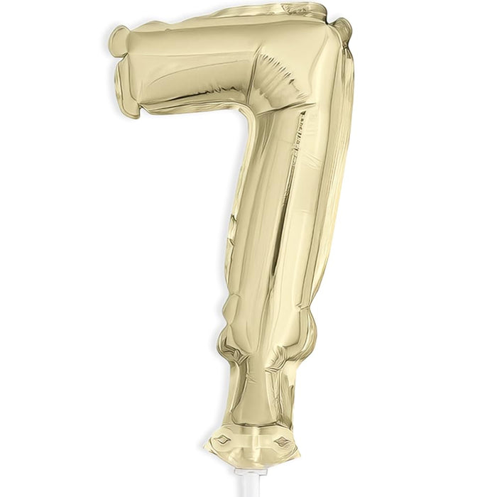 Unique Industries Unique 57267 Gold Foil Number 7 Party Balloon Cake Topper 1 ct 5"