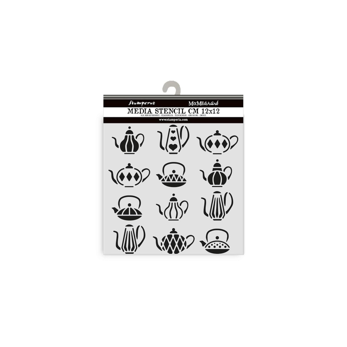 Stamperia Sticker Decal, 12cmX12cm, Black / White
