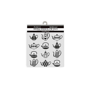 Stamperia Sticker Decal, 12cmX12cm, Black / White