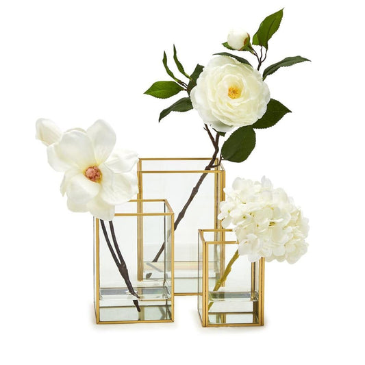 Two's Company Rectangular Windows Set of 3 Vases/Candleholder in 3 Sizes