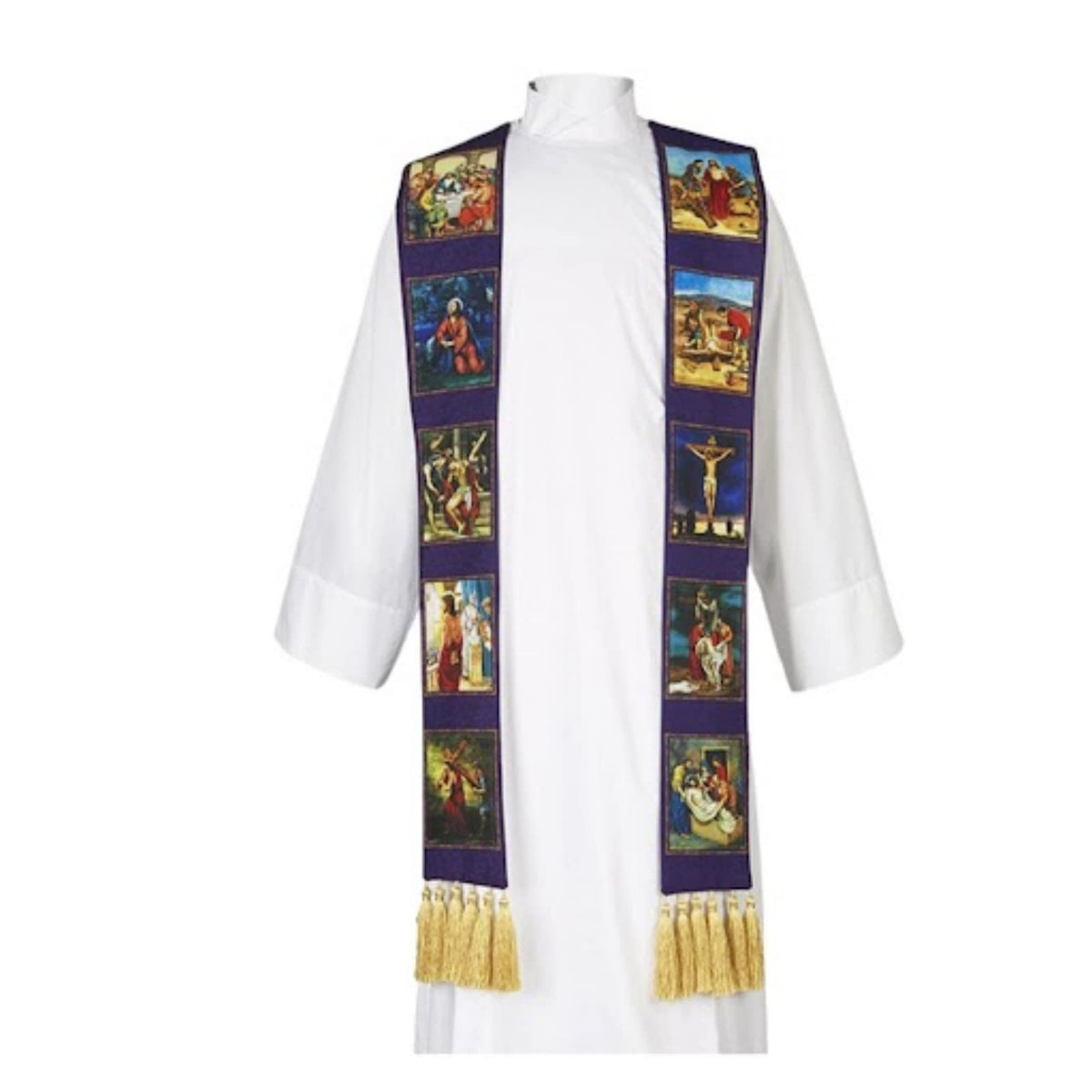 Christian Brands Purple Lenten Story Overlay Stole, 110 Inch