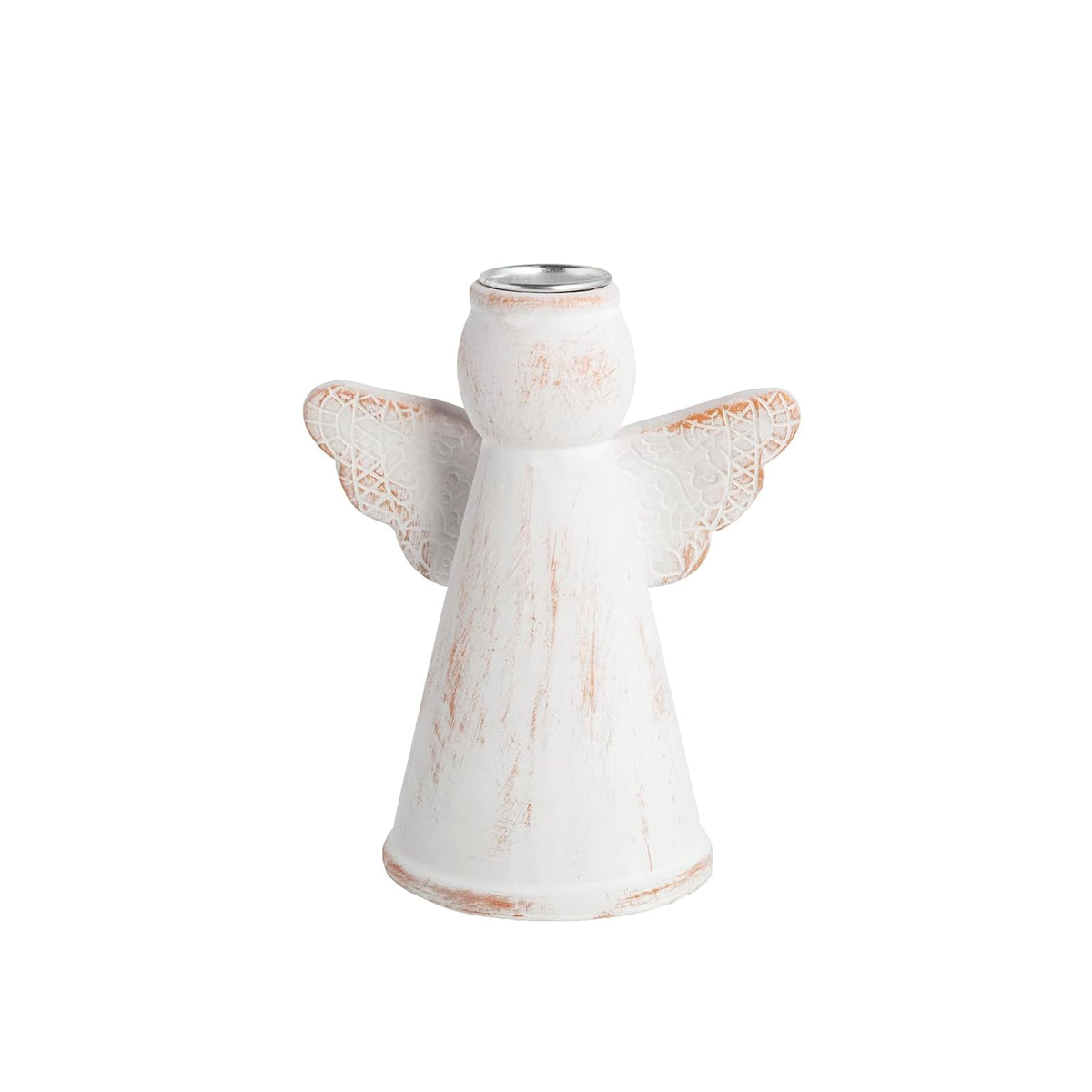 Mud Pie Candle Holder, 5x4 inches, White