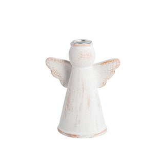 Mud Pie Candle Holder, 5x4 inches, White