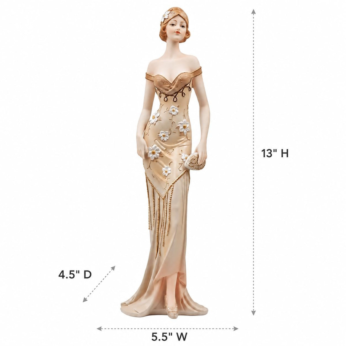 Comfy Hour Figurine, 13 Inch, Champagne, White