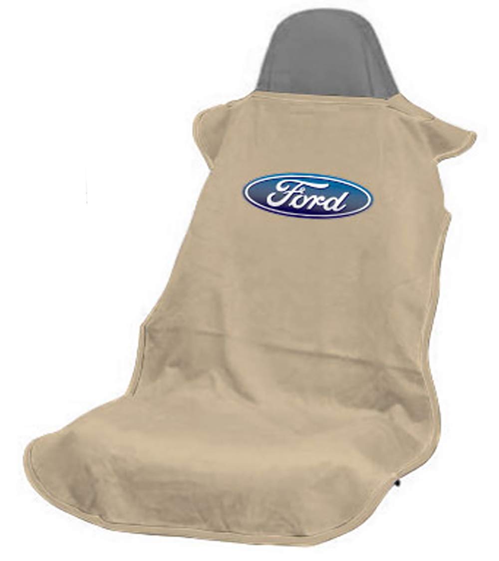 Seat Armour Vehicle Seat Cover, Tan, Ford Logo Style