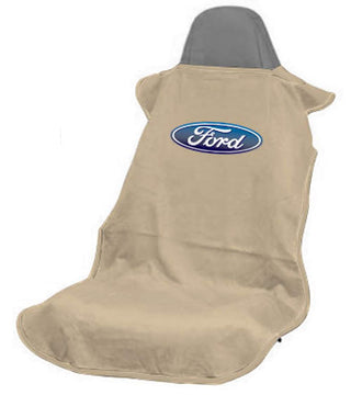 Seat Armour Vehicle Seat Cover, Tan, Ford Logo Style