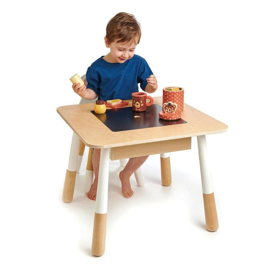 Tender Leaf Toys - Forest Table and Chairs Collections - Adorable Kids Size Art Play Game Table and Chairs - Made with Premium Materials and Craftsmanship for Children 3+ (Forest Table)