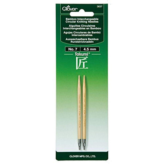Clover 3637 Needlecraft Takumi No.7 Bamboo Interchangeable Circular Knitting Needles