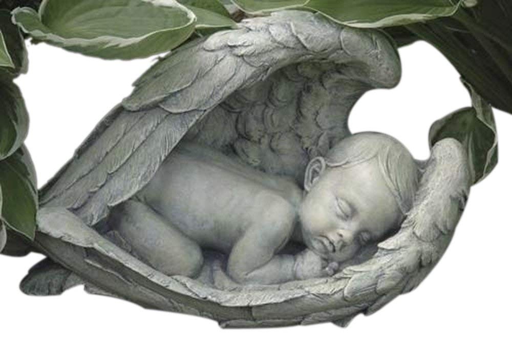 Roman Joseph Studio 11276 Wide Sleeping Baby in Wings Garden Statue 15-Inch