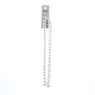 John Bead Craft Bead, 8mm x 10mm, Opaque White Matt AB