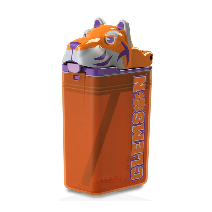 FUNTOPS Reusable Water Bottle | Officially Licensed NCAA Sports Bottle | BPA Free | Dishwasher Safe | The Clemson Tiger Mascot | 8 oz Drink in the Box - Clemson University