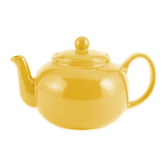RSVP International Large Stoneware Chai Teapot -Microwave & Dishwasher Safe - 42 oz - Yellow