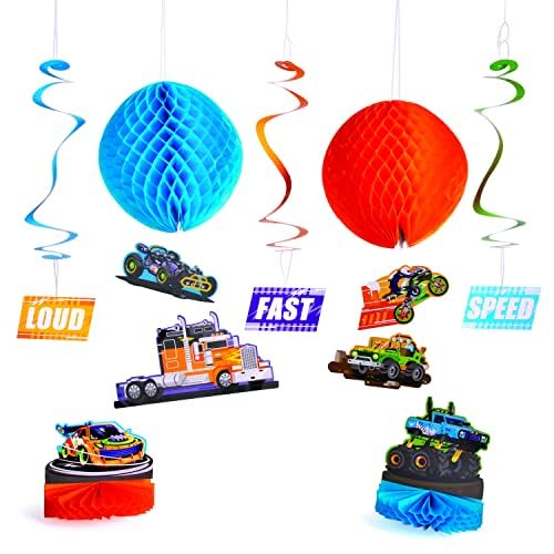 Fun Express - Cars & Trucks Decor Kit for Birthday - Birthday - 11 Pieces