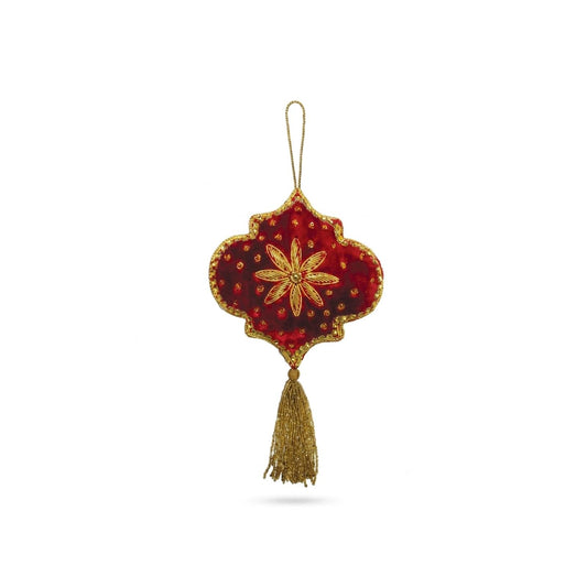 Sunset Vista Hanging Ornament, 9-Inch, Red/Gold