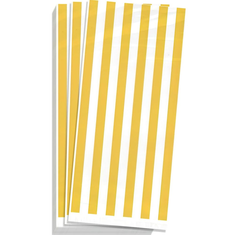 Unique Yellow Stripes Cellophane Bags | 11&quot; x 5&quot; | Sunshine 20 Pcs