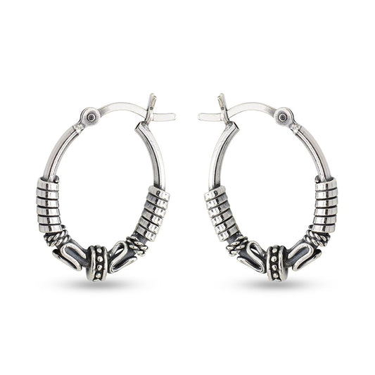 LeCalla Sterling Silver Jewelry Light-Weight Balinese Hoop Earring for Girl Women