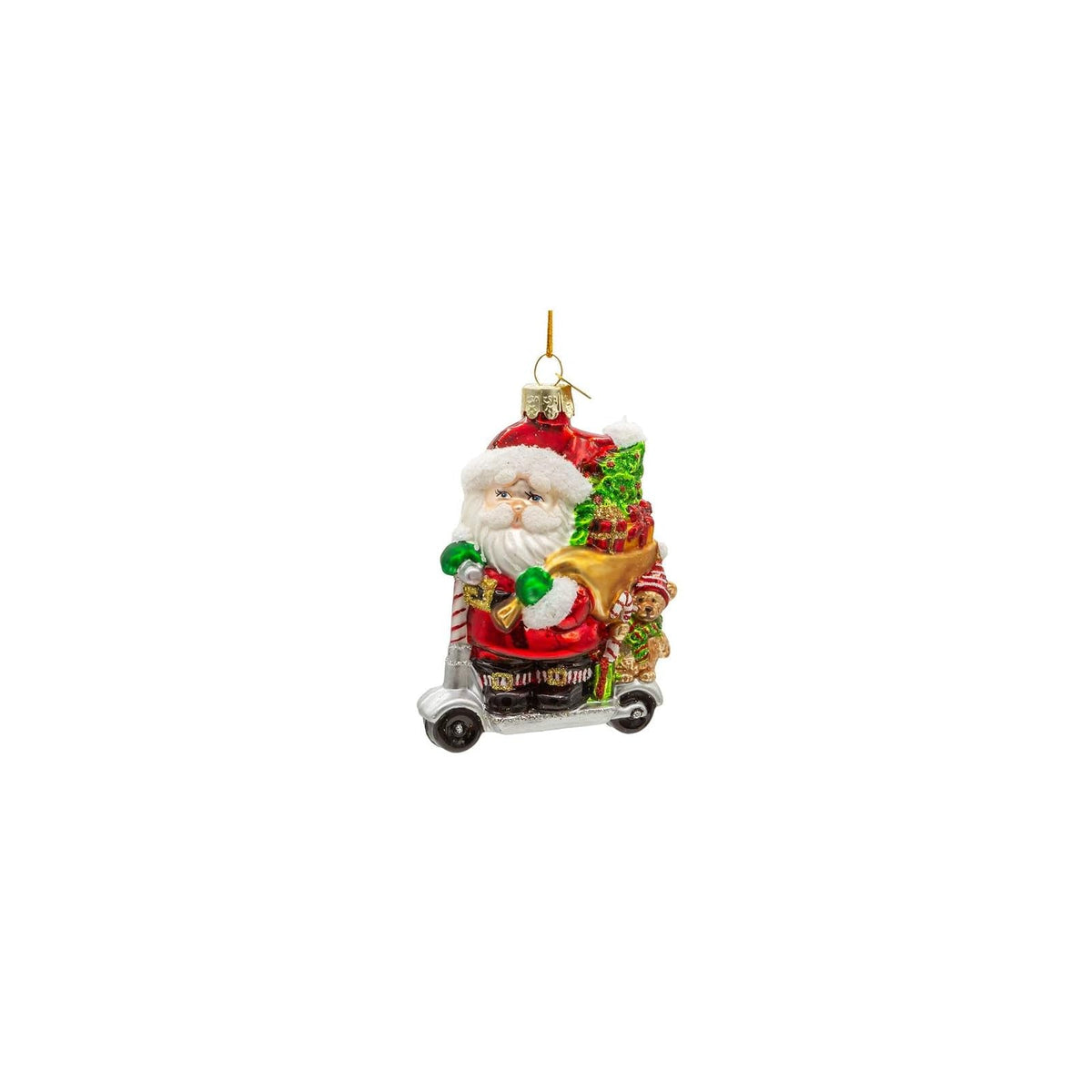 Kurt S. Adler Hanging Ornament, 3.875", Red, White, Gold