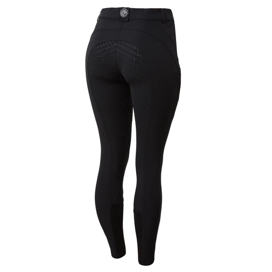 HORZE Mila Women's High Waist Silicone Full Seat Breeches with Phone Pocket - Black - 32