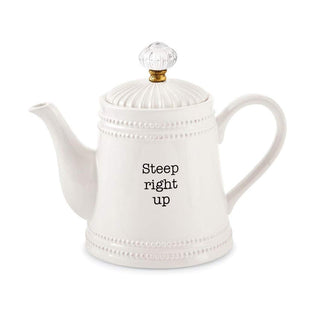 Mud Pie Teapot, 10 1/2" x 7 1/2", White