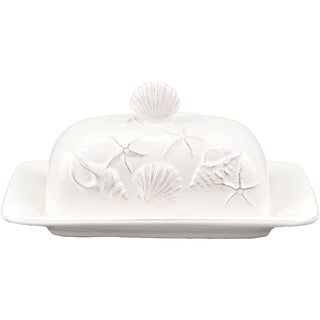 Blue Sky Clayworks 20758 Laguna Coastal Butter Dish, White