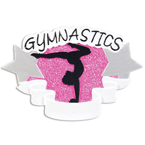 Polar X Gymnastics Hanging Ornament with Gymnast Silhouette and Star Design