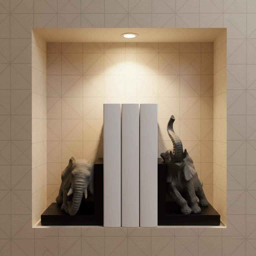 Comfy Hour Our Cute Elephant Friends Collection 12" Length 10" Height Set 2 Elephants Bookends Art Bookend, 1 Pair, Gray and Black, Polyresin