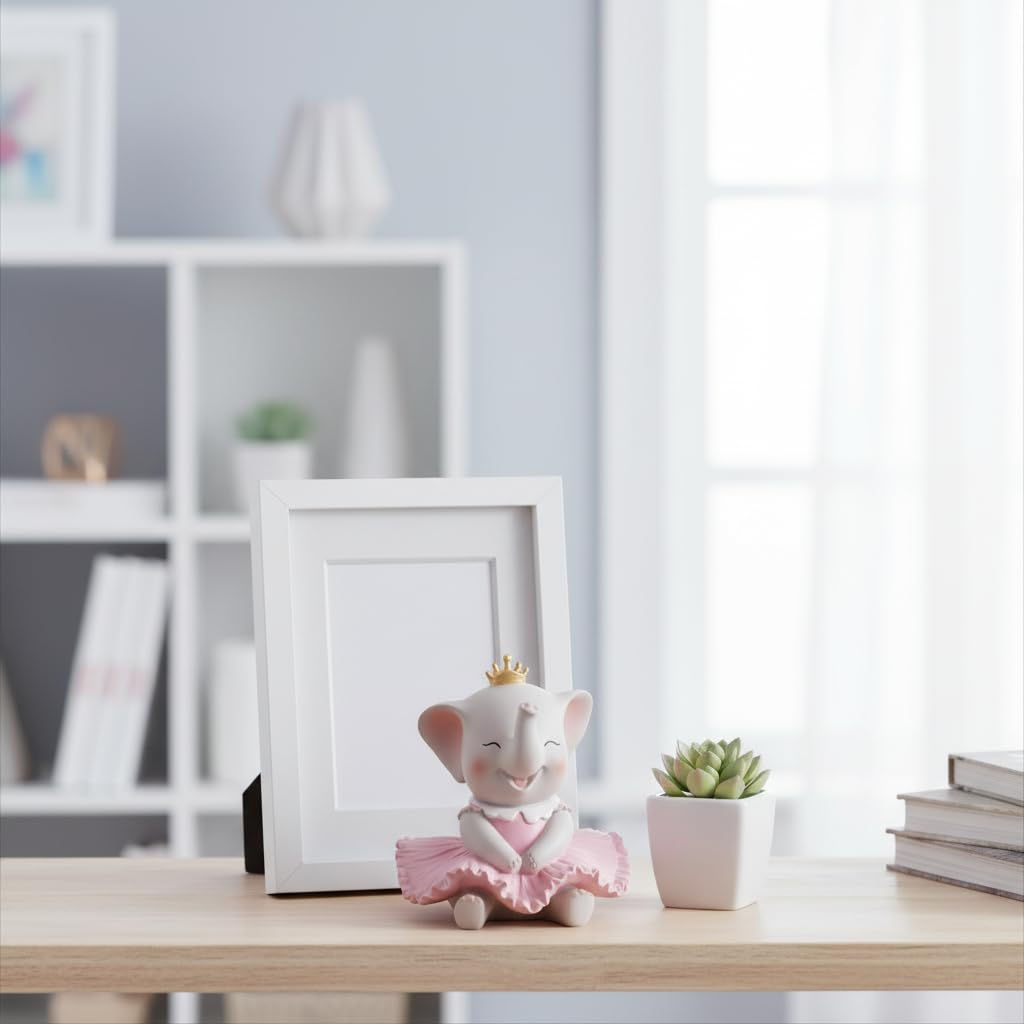 Comfy Hour 3.4 Inch Elephant Cake Topper Girl Figurine, Pink Ballerina