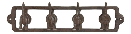 Upper Deck Wagging Dog Tails Family Pet Quad Cast Iron Key Leash Hooks Wall Decor