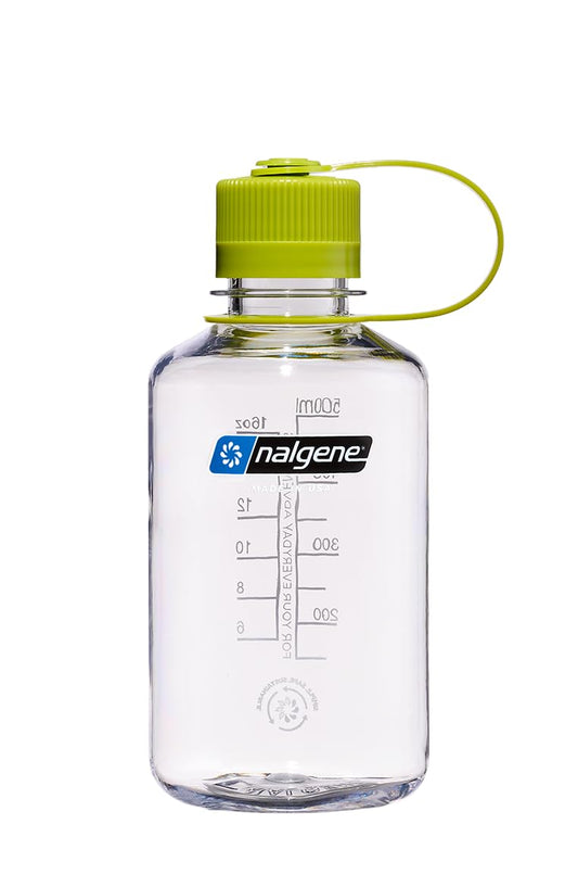 Nalgene Sustain Tritan BPA-Free Water Bottle Made with Material Derived from 50% Plastic Waste, 16 OZ, Narrow Mouth, Clear