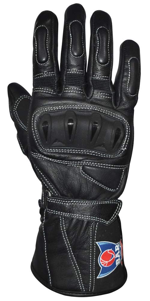 Universe Archery BAR Polaris Leather Touring Gloves for Men | Reinforced Heel & Hard Brass Knuckles Protector | Comfortable Fitting Motorcycle Gloves | Ultra Grip & Excellent Fitting (L)