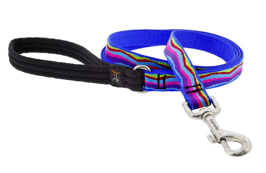 Lupine Pet Dog Leash 3/4" Wide Ripple Creek Design 6-Foot Long with Padded Handle